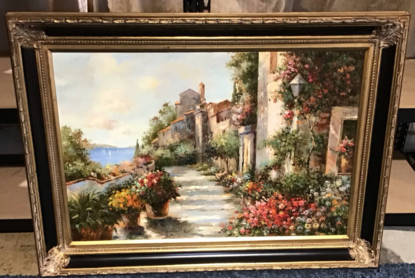 Oil Painting, Seaside Villa 43"x32"