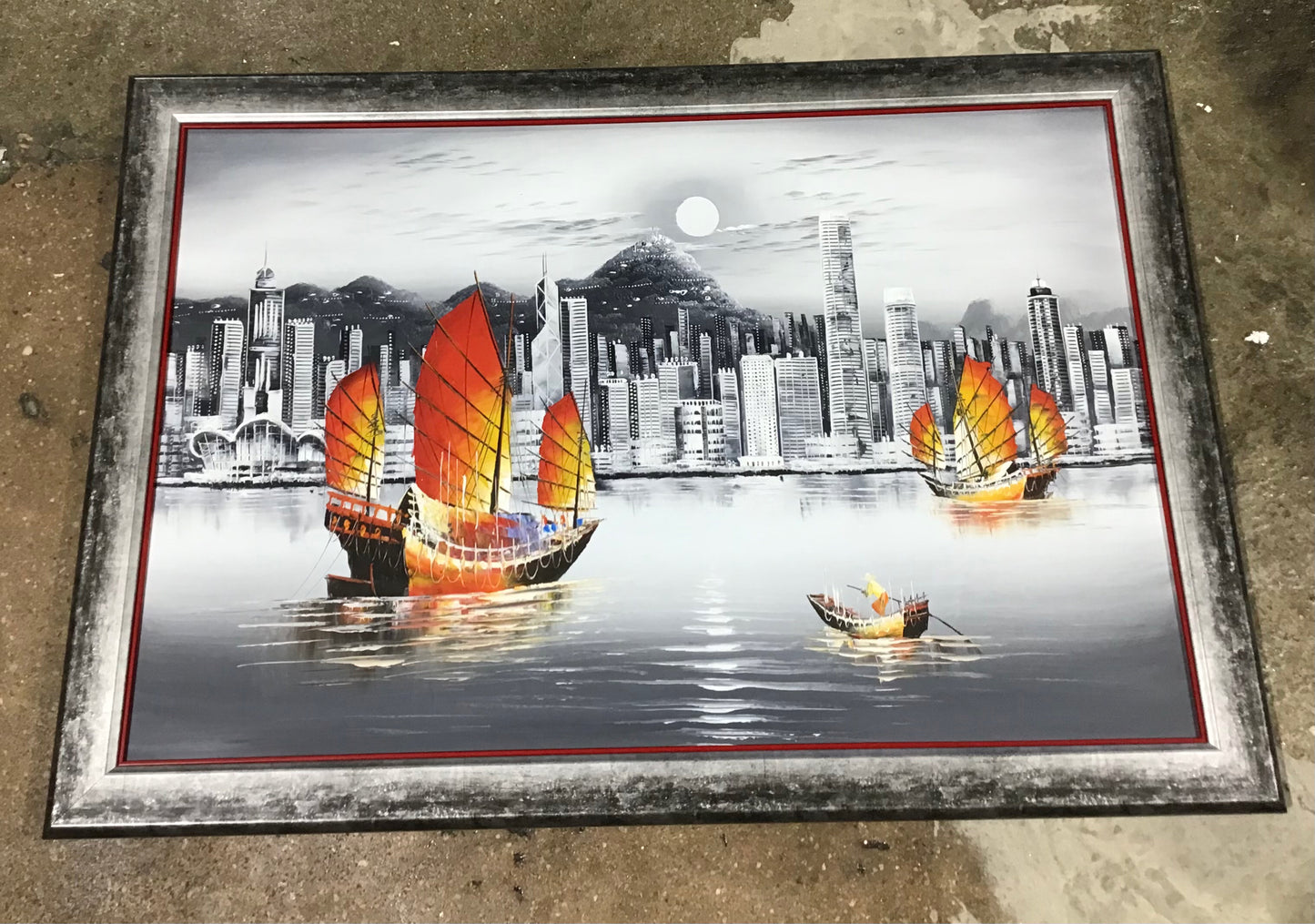 Hong Kong Harbor Scene, 28"x38"