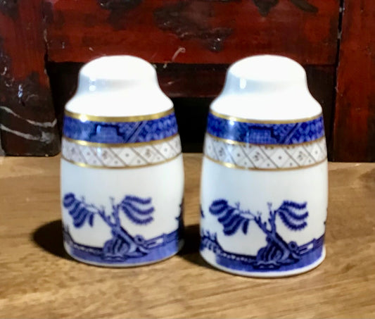 Royal Doulton Old Willow Salt and Pepper Set