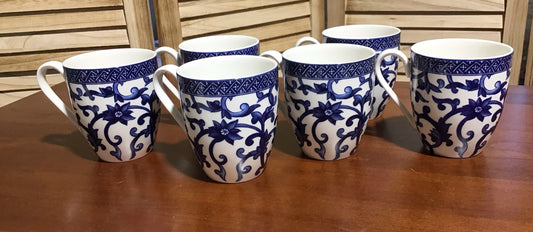 Mandarin Blue Ralph Lauren Mugs set 6