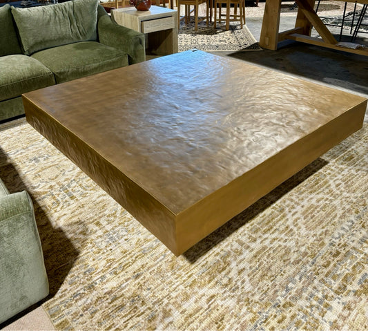 Sydney Coffee Table, antique brass finish,60"x 60"x 16"H