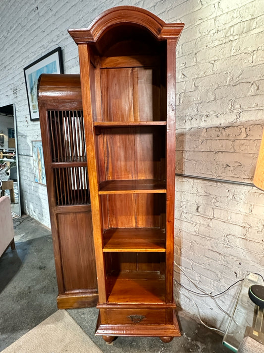 Curved top, tall/narrow bookcase, 18"x11.5"x76.5"H