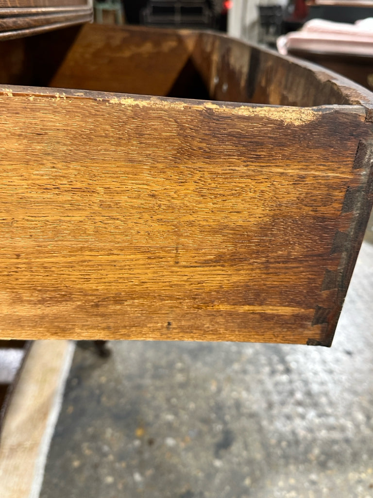 ANTIQUE Oak sideboard w/casters, wear & patina, AS IS