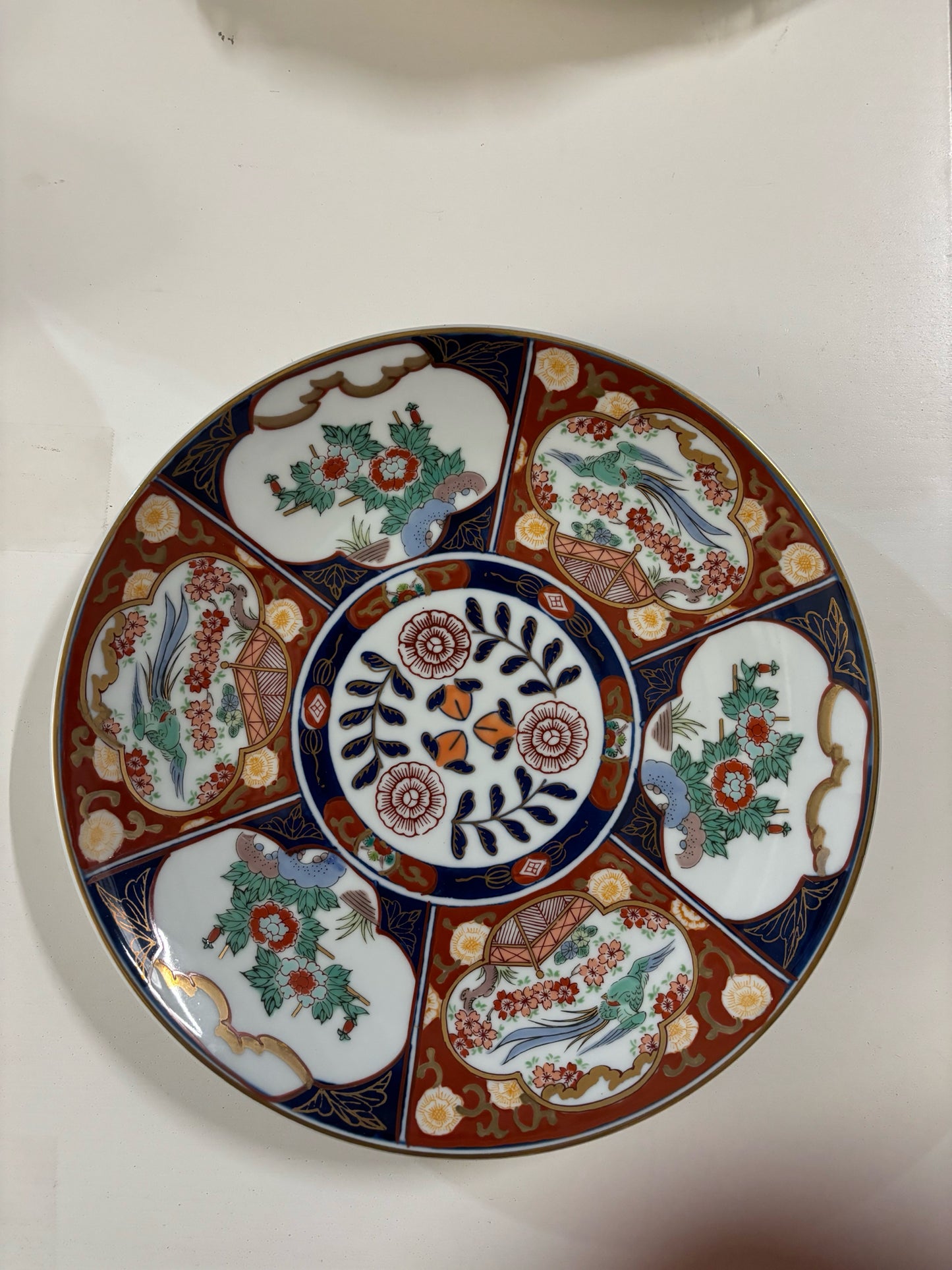 Vintage Gold Imari Hand Painted Plate 11"diam