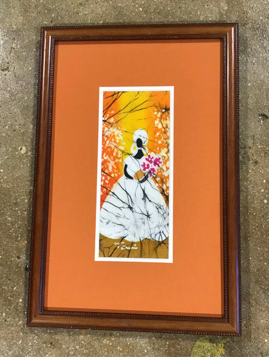 Frames Silk Screen Print (orange, lady) 14.5"x9.5"