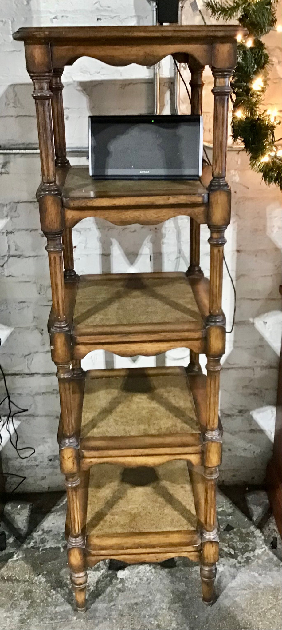 Five Tiered Wooden Etegere, 15"x15"x55"