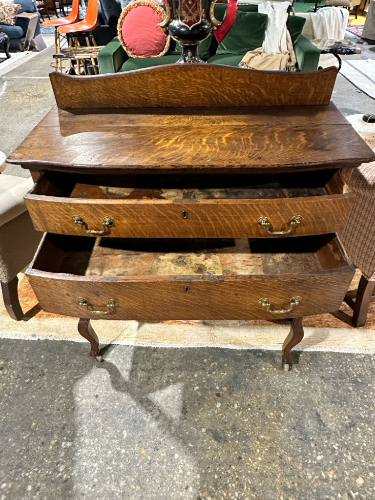 ANTIQUE Oak sideboard w/casters, wear & patina, AS IS