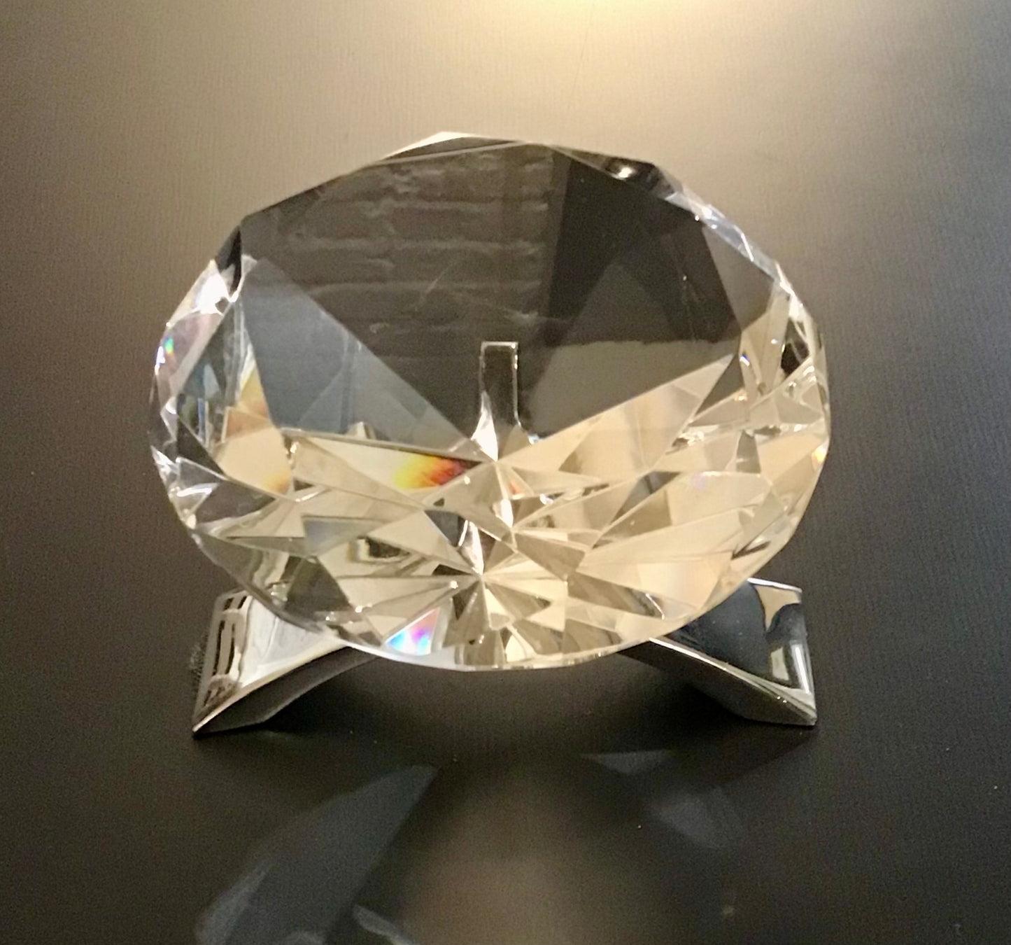 "Diamond" Paperweight with Stand