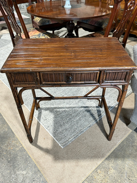 Antique split bamboo desk, petite, 29"x17.5"x29"H